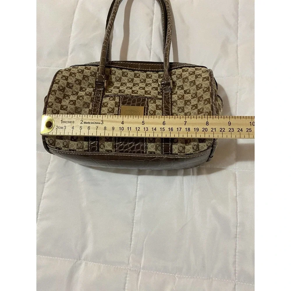 Liz Claiborne Monogram Brown Small Purse, Beige Lining Very G Cond - Picture 3 of 16